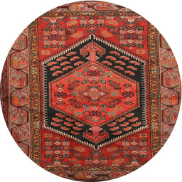 Square Machine Washable Traditional Tomato Red Rug, wshtr665