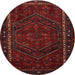 Round Traditional Bakers Brown Persian Rug, tr667