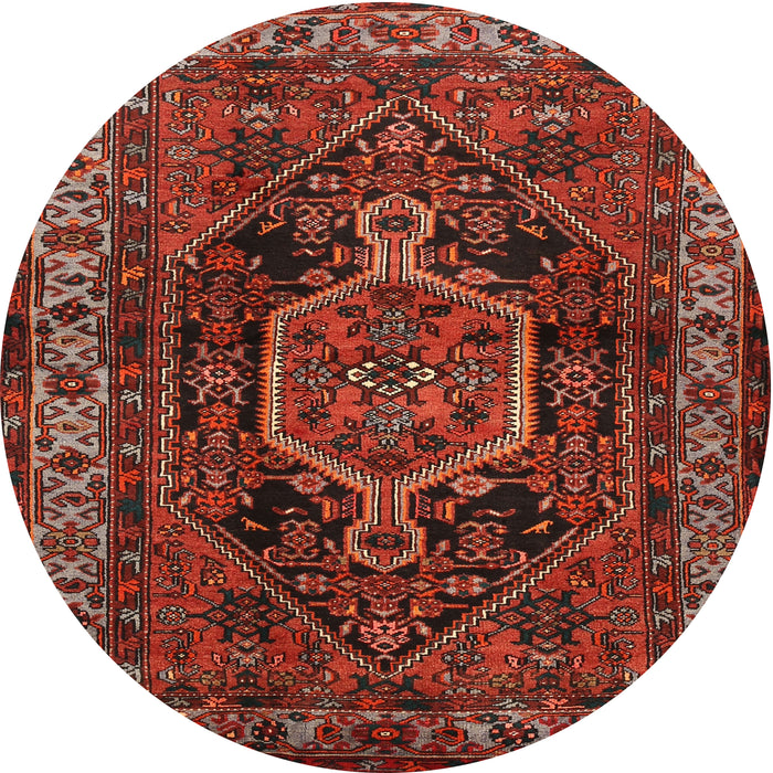 Square Machine Washable Traditional Sienna Brown Rug, wshtr671