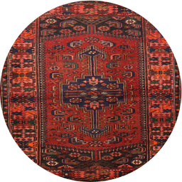 Square Machine Washable Traditional Dark Sienna Brown Rug, wshtr672