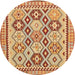 Round Traditional Red Southwestern Rug, tr675