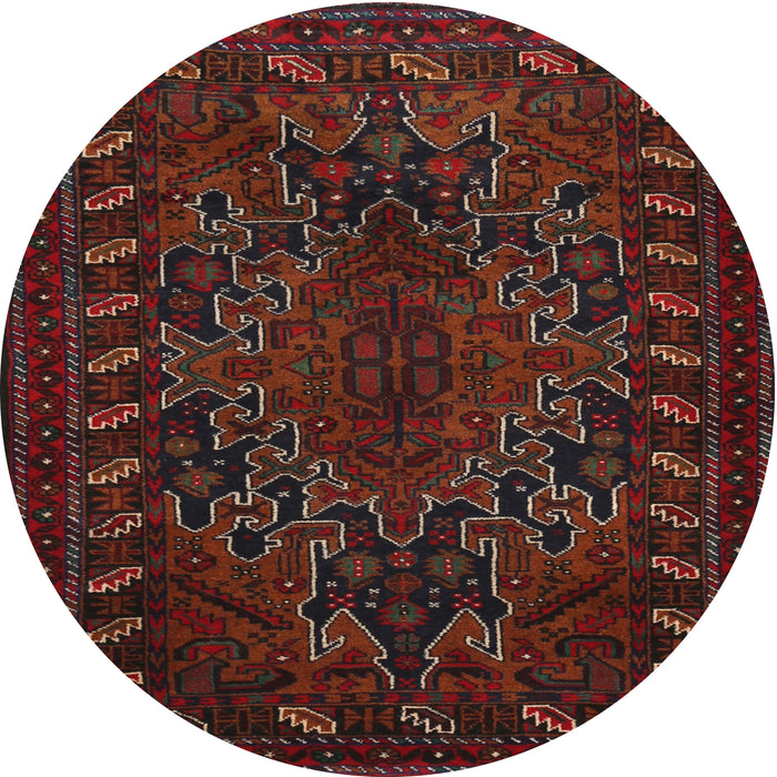 Square Machine Washable Traditional Dark Brown Rug, wshtr676