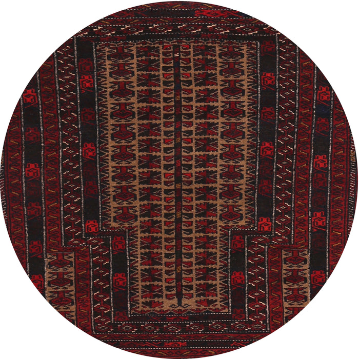 Round Traditional Bakers Brown Persian Rug, tr677