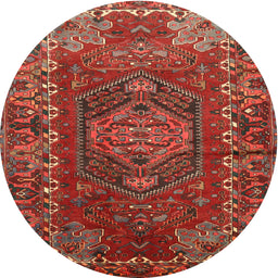 Square Machine Washable Traditional Red Rug, wshtr679