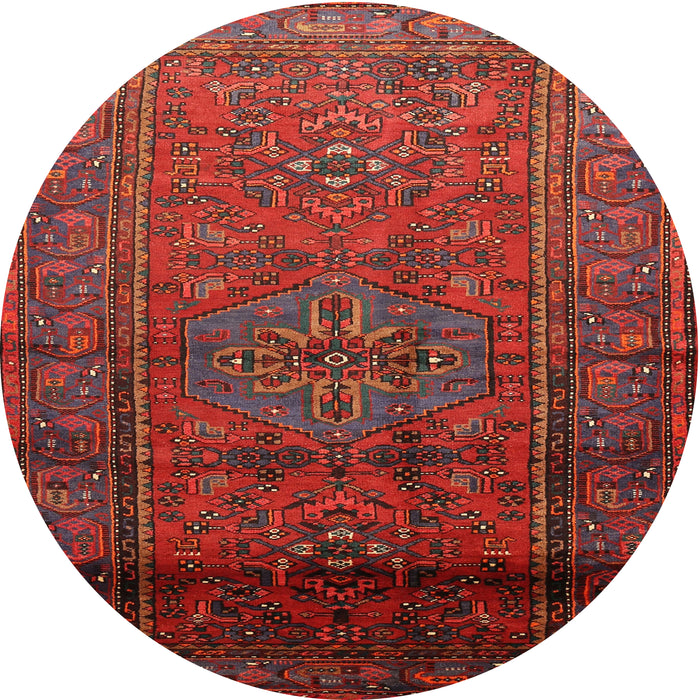 Square Machine Washable Traditional Sienna Brown Rug, wshtr680