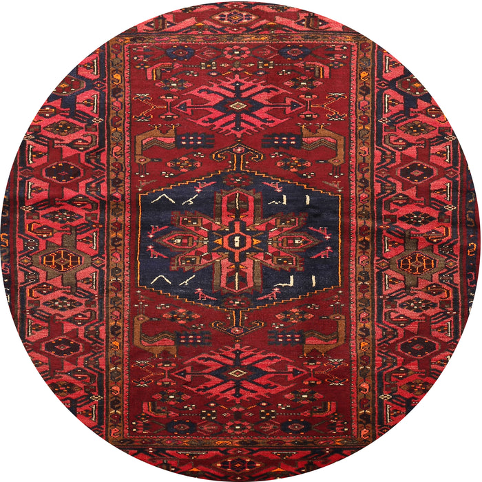 Square Machine Washable Traditional Tomato Red Rug, wshtr682