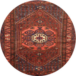Square Machine Washable Traditional Tomato Red Rug, wshtr686