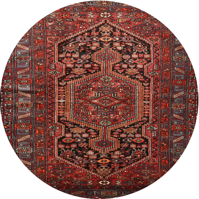 Square Machine Washable Traditional Sienna Brown Rug, wshtr687