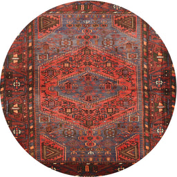 Square Machine Washable Traditional Sienna Brown Rug, wshtr688