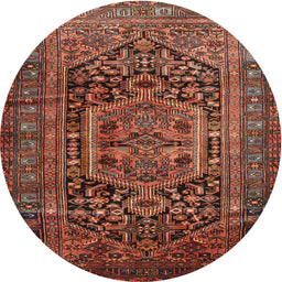 Square Machine Washable Traditional Rust Pink Rug, wshtr689