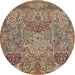 Round Traditional Sienna Brown Animal Rug, tr68