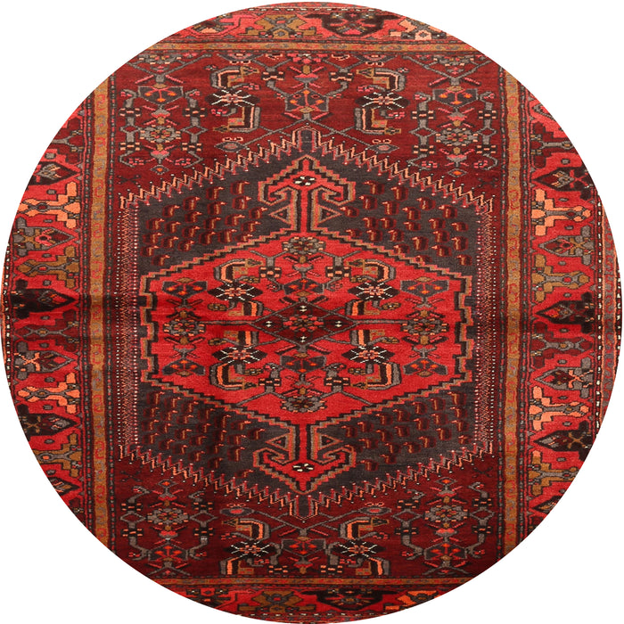 Round Traditional Brown Red Persian Rug, tr691