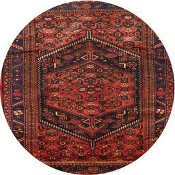 Square Machine Washable Traditional Dark Sienna Brown Rug, wshtr693