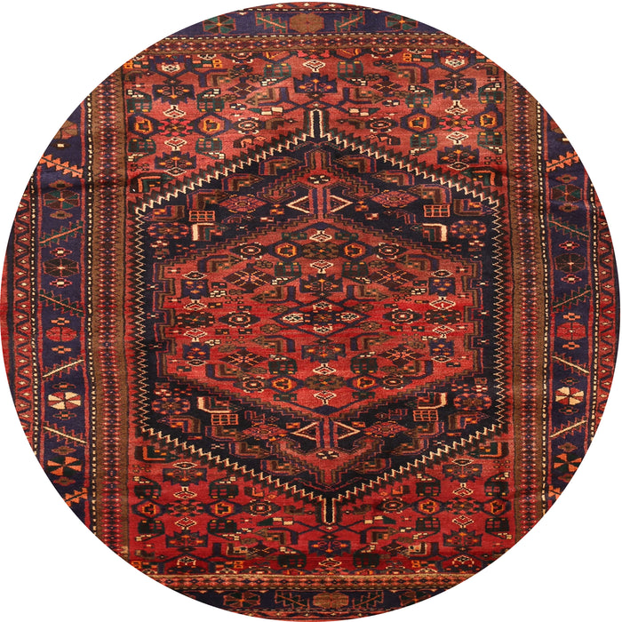 Square Machine Washable Traditional Dark Sienna Brown Rug, wshtr693