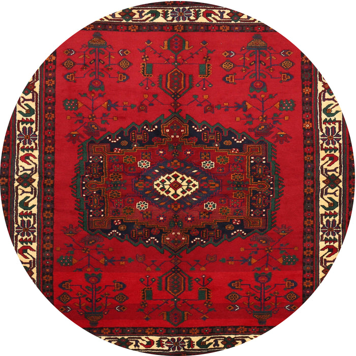 Round Traditional Reddish Brown Persian Rug, tr694