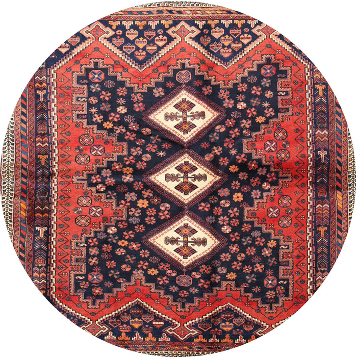 Square Machine Washable Traditional Saffron Red Rug, wshtr698