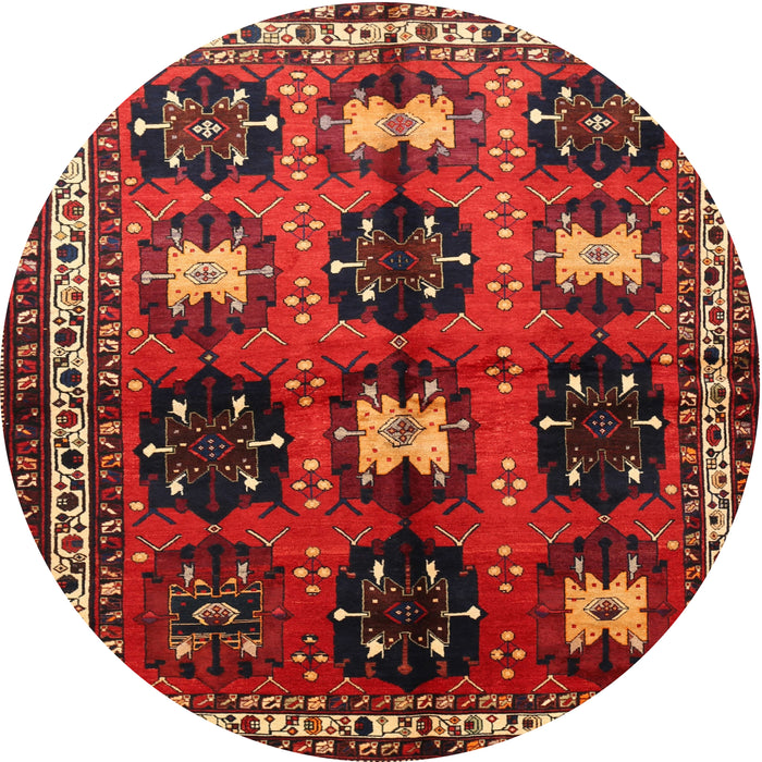Round Traditional Sienna Brown Persian Rug, tr699