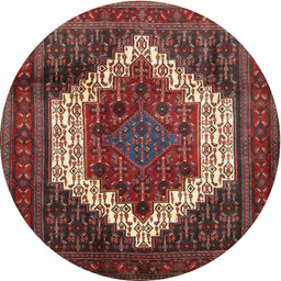 Square Machine Washable Traditional Dark Almond Brown Rug, wshtr6