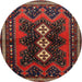 Round Traditional Brown Persian Rug, tr700