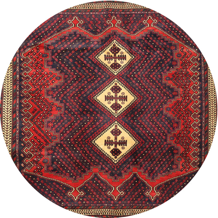 Round Traditional Brown Persian Rug, tr701