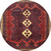 Round Traditional Brown Persian Rug, tr701