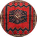 Round Traditional Red Persian Rug, tr702