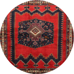 Square Machine Washable Traditional Red Rug, wshtr702