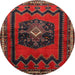 Square Machine Washable Traditional Red Rug, wshtr702