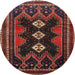 Round Traditional Brown Persian Rug, tr703