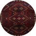 Round Traditional Bakers Brown Persian Rug, tr704