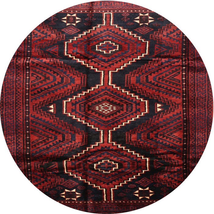 Round Traditional Bakers Brown Persian Rug, tr705