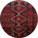Round Traditional Bakers Brown Persian Rug, tr705
