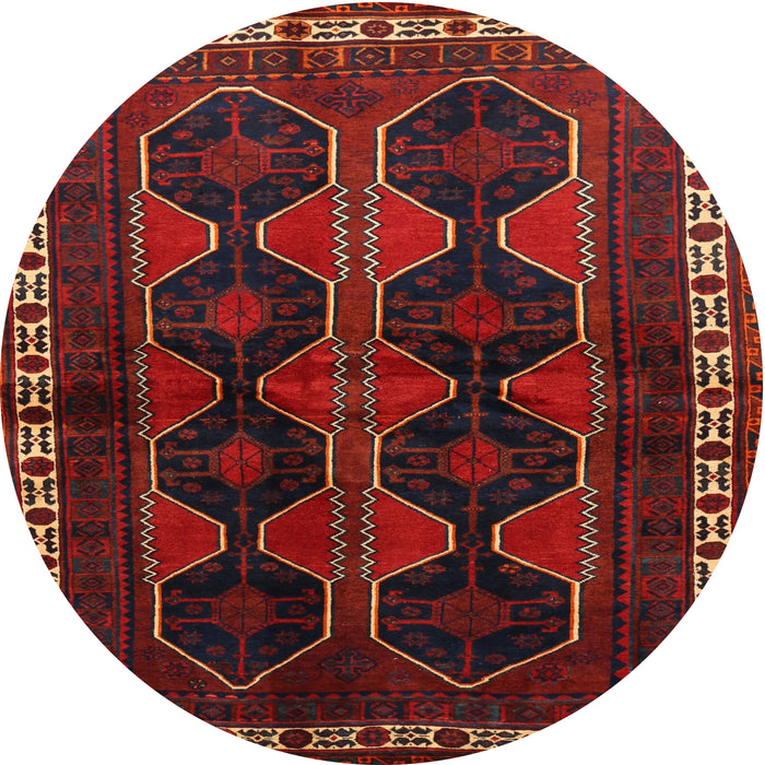 Round Traditional Reddish Brown Persian Rug, tr709