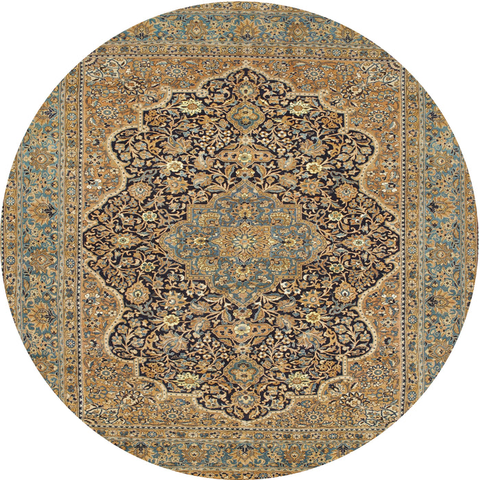 Square Machine Washable Traditional Sepia Brown Rug, wshtr70