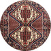 Square Machine Washable Traditional Dark Almond Brown Rug, wshtr714