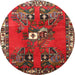 Square Machine Washable Traditional Red Rug, wshtr715