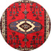 Round Traditional Brown Persian Rug, tr716