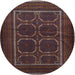 Round Traditional Bakers Brown Persian Rug, tr717