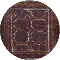 Square Machine Washable Traditional Bakers Brown Rug, wshtr717