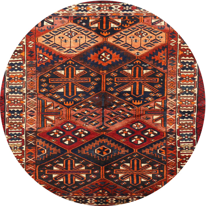Round Traditional Gold Brown Persian Rug, tr718