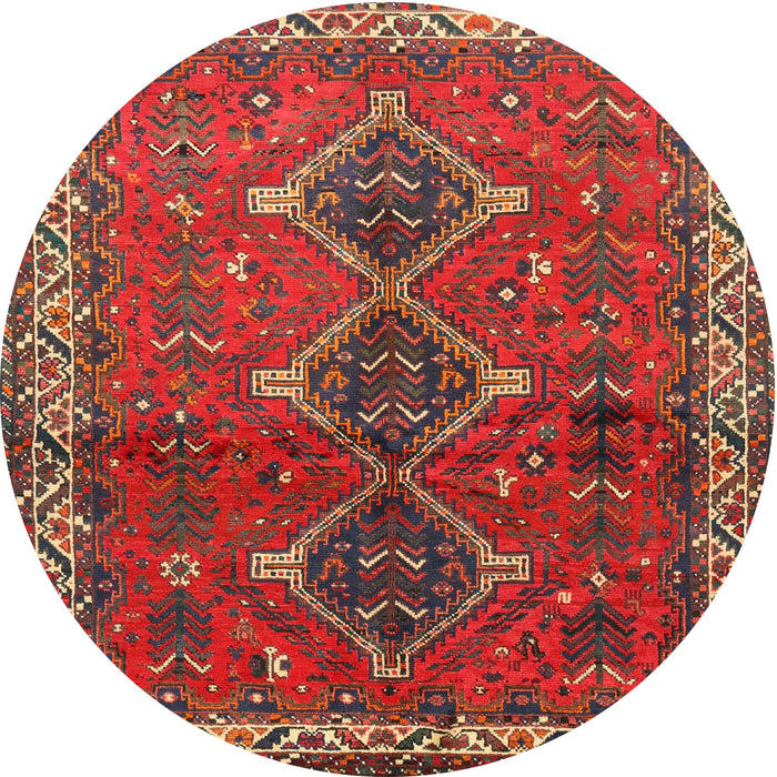 Round Traditional Red Persian Rug, tr720