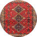 Round Traditional Red Persian Rug, tr720