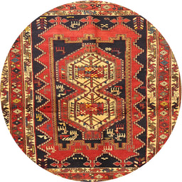 Square Machine Washable Traditional Tomato Red Rug, wshtr722