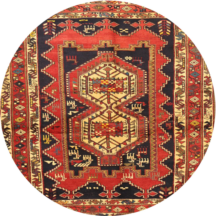 Square Machine Washable Traditional Tomato Red Rug, wshtr722