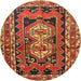 Round Traditional Red Southwestern Rug, tr722