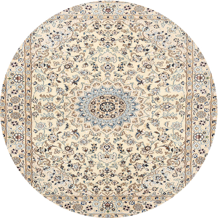 Square Machine Washable Traditional Peach Beige Rug, wshtr724