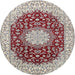 Round Traditional Chestnut Brown Medallion Rug, tr725