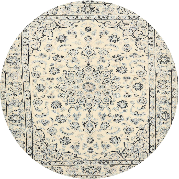 Round Traditional Rosy Brown Pink Medallion Rug, tr730