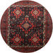 Round Traditional Reddish Brown Persian Rug, tr738