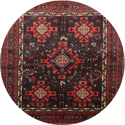 Square Machine Washable Traditional Sepia Brown Rug, wshtr738